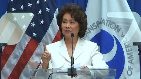 Secretary of Transportation Elaine Chao speaking at UAS Integration Pilot Program Announcement 